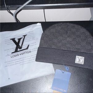Louis Vuitton Dark Gray Knit Hat authentic